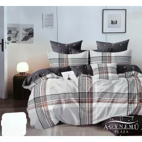   Ágyneműhuzat garnitúra, 7 részes ágynemű garnitúra szett, szürke Absztrakt csíkos ágynemű