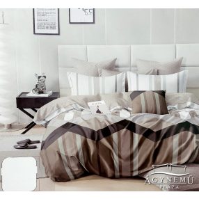   Ágyneműhuzat garnitúra, 7 részes ágynemű garnitúra szett, barna Absztrakt csíkos ágynemű