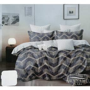   Ágyneműhuzat garnitúra, 7 részes ágynemű garnitúra szett, szürke Absztrakt csíkos ágynemű