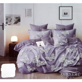   Ágyneműhuzat garnitúra, 7 részes ágynemű garnitúra szett, lila Virágos ágynemű