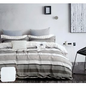   Ágyneműhuzat garnitúra, 7 részes ágynemű garnitúra szett, szürke Csíkos ágynemű