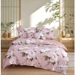   7 részes Flanel ágynemű garnitúra, vastag flanel ágyneműhuzat szett, rózsaszín Virágos