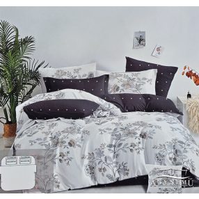   Ágyneműhuzat garnitúra, 7 részes ágynemű garnitúra szett, Szürke virágos ágynemű