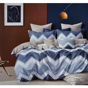   Ágyneműhuzat garnitúra, 7 részes ágynemű garnitúra szett, Kék csíkos ágynemű