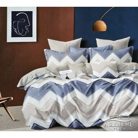   Ágyneműhuzat garnitúra, 7 részes ágynemű garnitúra szett, Kék csíkos ágynemű