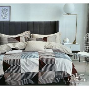   Ágyneműhuzat garnitúra, 7 részes ágynemű garnitúra szett, Zöld absztrakt csíkos ágynemű