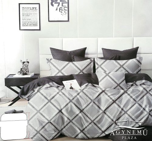 Ágyneműhuzat garnitúra, 7 részes ágynemű garnitúra szett, szürke Csíkos ágynemű