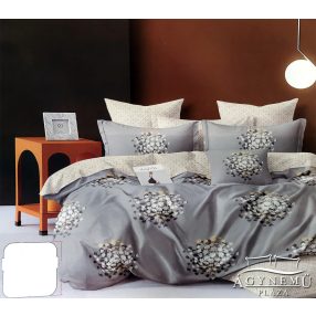   Ágyneműhuzat garnitúra, 7 részes ágynemű garnitúra szett, Szürke virágos ágynemű