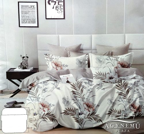 Ágyneműhuzat garnitúra, 7 részes ágynemű garnitúra szett, törtfehér Virágos ágynemű