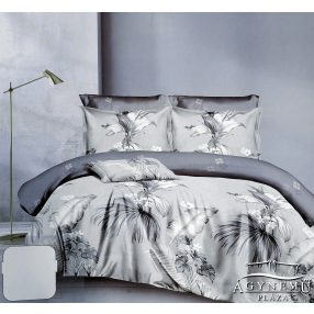   Ágyneműhuzat garnitúra, 7 részes ágynemű garnitúra szett, Szürke virágos ágynemű
