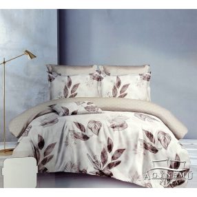   Ágyneműhuzat garnitúra, 7 részes ágynemű garnitúra szett, Világosbarna virágos ágynemű