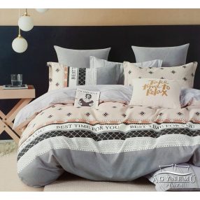   Ágyneműhuzat garnitúra, 7 részes ágynemű garnitúra szett, Szürke csíkos ágynemű