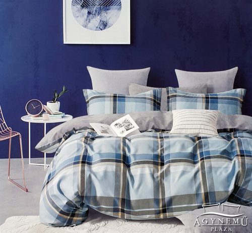 Ágyneműhuzat garnitúra, 7 részes ágynemű garnitúra szett, Kék kockás ágynemű