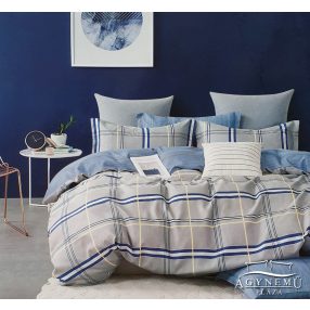   Ágyneműhuzat garnitúra, 7 részes ágynemű garnitúra szett, Szürke csíkos ágynemű