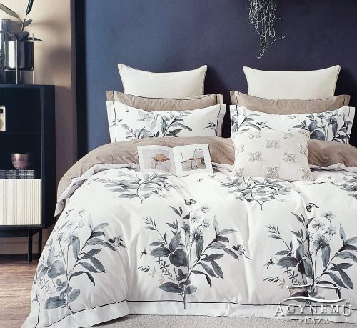 Ágyneműhuzat garnitúra, 7 részes ágynemű garnitúra szett, Fehér virágos ágynemű