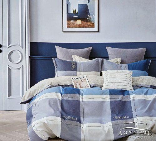 Ágyneműhuzat garnitúra, 7 részes ágynemű garnitúra szett, Kék kockás ágynemű