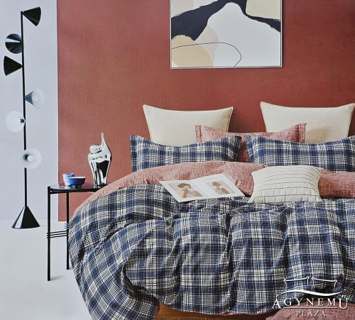Ágyneműhuzat garnitúra, 7 részes ágynemű garnitúra szett, Kék kockás ágynemű