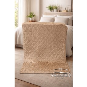   Ágytakaró plüss pléd, mikroszálas pléd, 240x220 cm Mogyoróbarna nyomott mintás