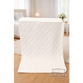   Ágytakaró plüss pléd, mikroszálas pléd, 240x220 cm Krém nyomott mintás
