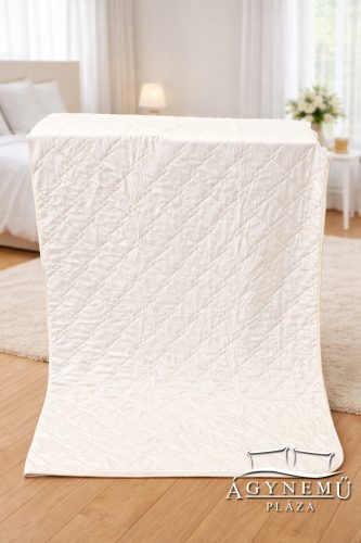 Ágytakaró plüss pléd, mikroszálas pléd, 240x220 cm Krém nyomott mintás