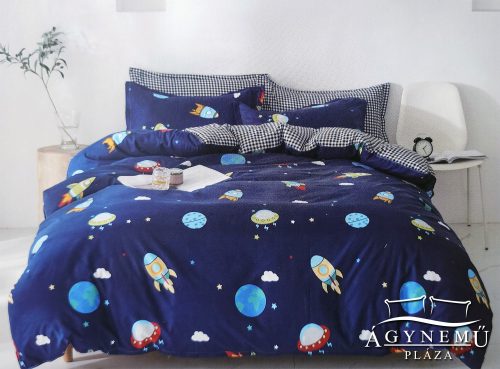 Gyerek ágynemű, ovis ágynemű garnitúra, 100x140 cm ovis ágyneműhuzat, kék Űrhajós