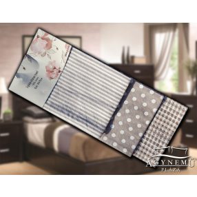   3 részes, mintás Vastag konyharuha szett, 45x70 cm, Barna pöttyös konyhakendő