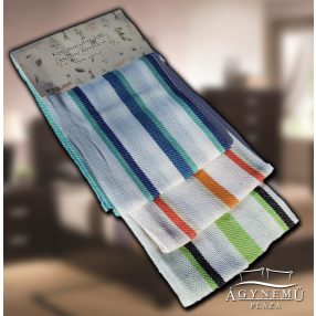   3 részes, mintás Vastag konyharuha szett, 40x60 cm, Csíkos konyhakendő
