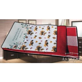   3 részes, mintás Vastag konyharuha szett, 45x70 cm, Őszi faleveles konyhakendő