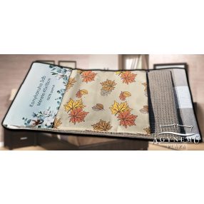   3 részes, mintás Vastag konyharuha szett, 45x70 cm, Őszi faleveles konyhakendő