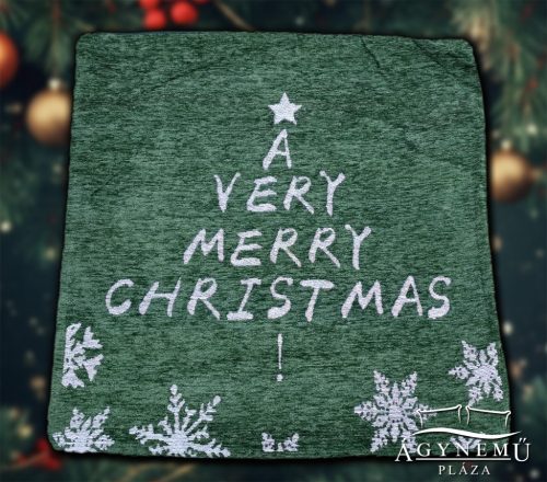Karácsonyi Merry Christmas díszpárnahuzat, 45x45 cm