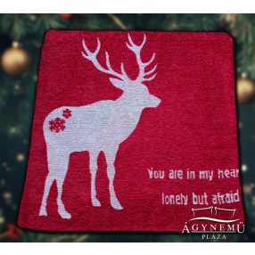 Karácsonyi rénszarvas díszpárnahuzat, 45x45 cm