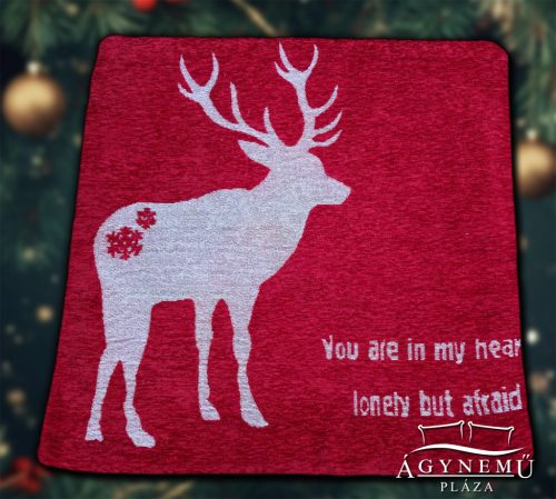Karácsonyi rénszarvas díszpárnahuzat, 45x45 cm