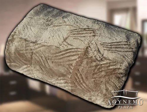 150x200cm Ágytakaró pléd, nyomott mintás polár pléd, mikroszálas plüss pléd, Barna hullámos