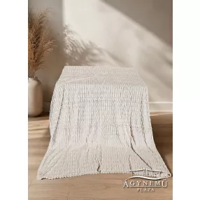   Ágytakaró pléd, polár pléd, mikroszálas plüss pléd, 230x200 cm Krém fonott
