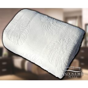   Ágytakaró pléd, nyomott mintás polár pléd, mikroszálas plüss pléd, 230x200 cm Krém fehér pálmalevél