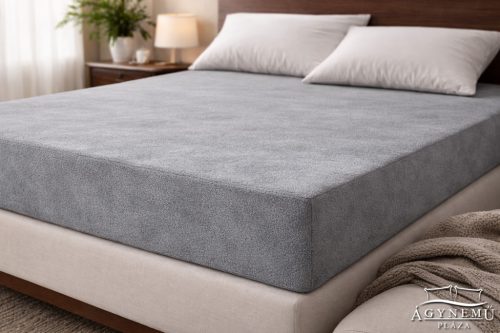 Plüss gumis lepedő 140x200 cm, Szürke gumis lepedő