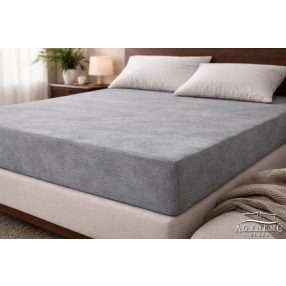   Plüss gumis lepedő 160x200 cm, sötét Szürke gumis lepedő