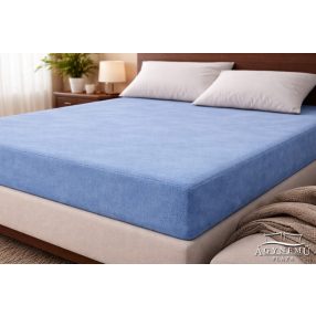 Plüss gumis lepedő 160x200 cm, Kék gumis lepedő