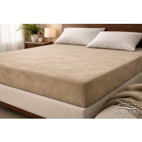   Plüss gumis lepedő 180x200 cm, mogyoró Barna gumis lepedő