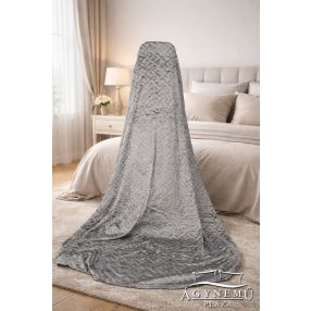   Ágytakaró pléd, nyomott mintás polár pléd, mikroszálas plüss pléd, 230x200 cm Sötétszürke csíkos
