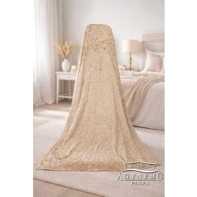   Ágytakaró pléd, nyomott mintás polár pléd, mikroszálas plüss pléd, 230x200 cm Barna csíkos