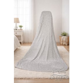   Ágytakaró pléd, nyomott mintás polár pléd, mikroszálas plüss pléd, 230x200 cm Szürke csíkos