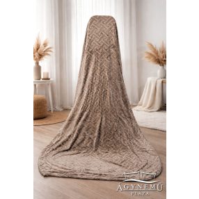   Ágytakaró pléd, nyomott mintás polár pléd, mikroszálas plüss pléd, 230x200 cm mogyoró Barna csíkos