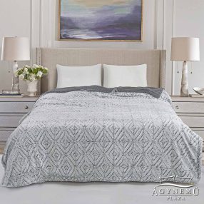   Mintás Sherpa ágytakaró pléd, 230x200 cm, színes sherpa ágytakaró, világos Szürke