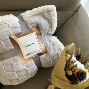   Nyomott mintás ágytakaró, vastag polár pléd, fehér sherpa ágytakaró, kockás Szürke polár