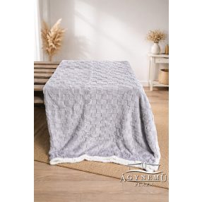   Nyomott mintás ágytakaró, vastag polár pléd, fehér sherpa ágytakaró, kockás Szürke polár