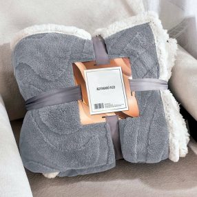   150x200 cm Nyomott mintás ágytakaró, vastag polár pléd, fehér sherpa ágytakaró, világos világos Szürke polár