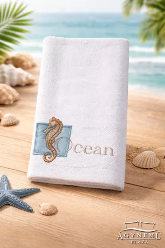 Frottír törölköző, 40x66 cm törölköző, tengerész mintás törölköző