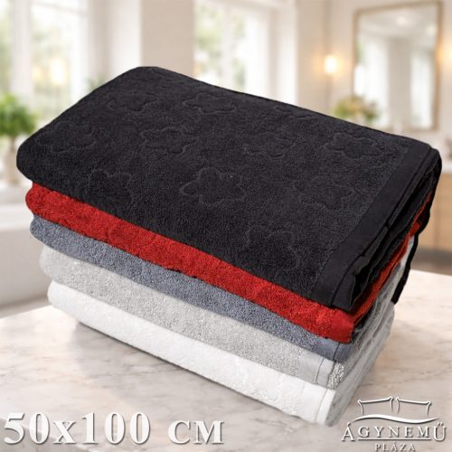 5 részes Frottír törölköző, 50x100 cm törölköző, nyomott mintás törölköző