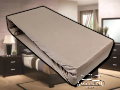 Jersey gumis lepedő 200x200 cm, Barna2 gumis lepedő